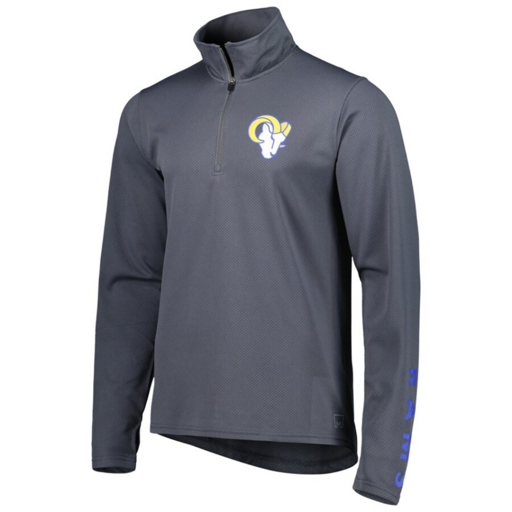 Los Angeles Rams Half Zip Pull Over MSX By Michael Strahan Charcoal Mens XL